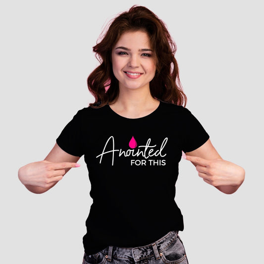 Black & Bright Pink Drip "Anointed for This" T-Shirt